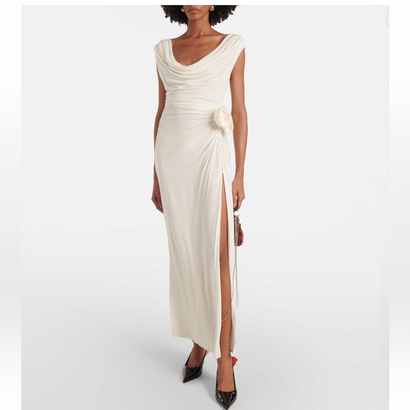 magda butrym white dress Round Neck Minidress Magda Butrym neckline at the front and back Magda Butrym Dress woman -